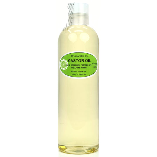 Dr Adorable - 12 Oz - Premium Castor Oil - 100% Pure Natural Organic Cold Pressed Virgin Beauty & Personal Care Dr Adorable