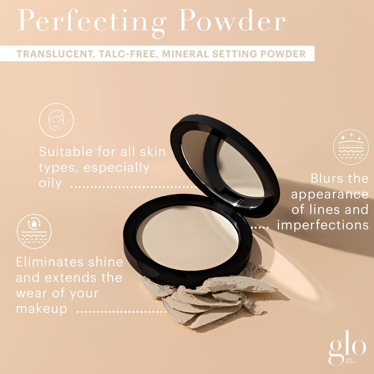Glo Skin Beauty Perfecting Powder | Translucent Mineral Setting Powder To Eliminate Shine and Maintain a Matte Finish Beauty & Personal Care Glo Skin Beauty