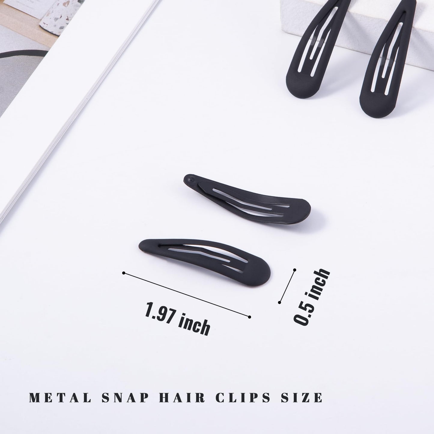 Cptots Small Hair Barrettes For Women No Slip Metal Snap Clips For Thin And Fine Hair,Matte Black,20 PCS,1.97 x 0.5 Inch. Beauty and Personal Care Cptots