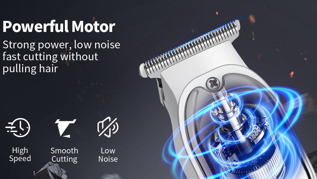 QDKVTNDJZ Sliver Electric Hair Trimmer for Men, Professional Cordless Barber Clippers with LED Digital Display,4 Limit Combs, Rechargeable Haircutting Beauty and Personal Care QDKVTNDJZ