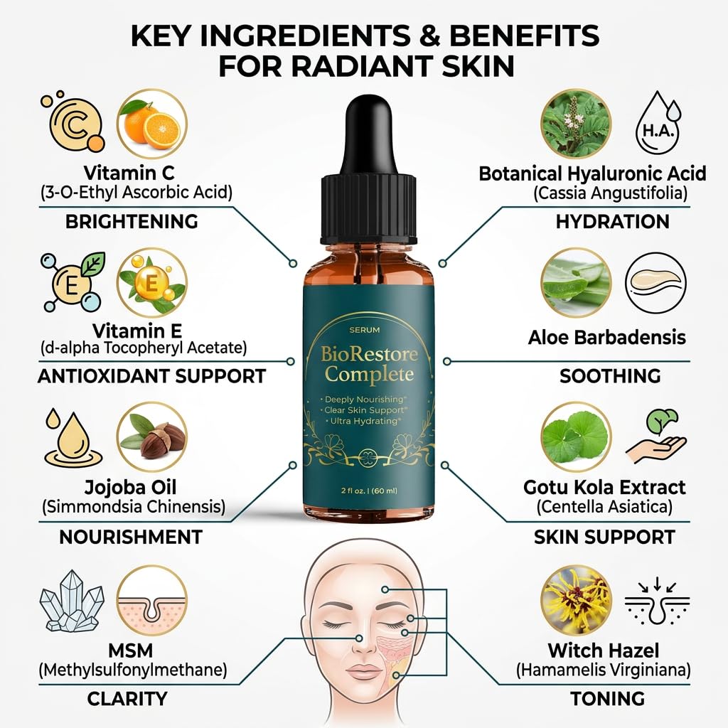 Bio Restore Complete - Bio Complete Serum (Single bottle, 2oz) Beauty & Personal Care Fitness InspireWays