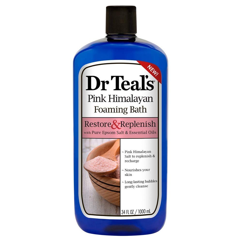 Dr. Teal's Pink Himalayan Foam Bath Mothers Day Gift Set (2 Pack, 34oz Ea.) - Restore & Replenish Pink Himalayan Salt Blended with Pure Epsom Salt Beauty and Personal Care Dr Teal's