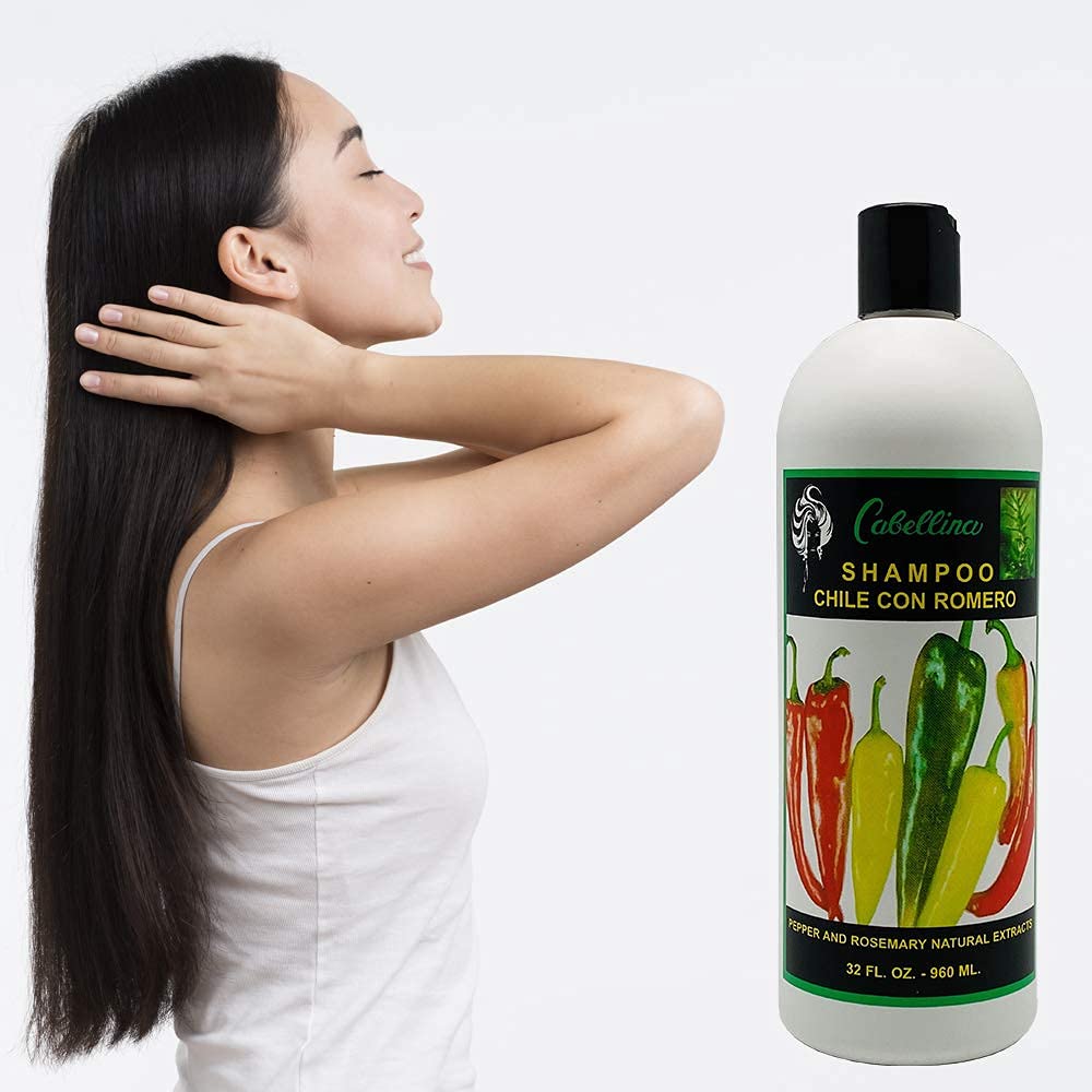 Cabellina Chile con Romero Shampoo, Cleans and Refresh, 32 FL OZ, Bottle,Green Beauty & Personal Care Cabellina
