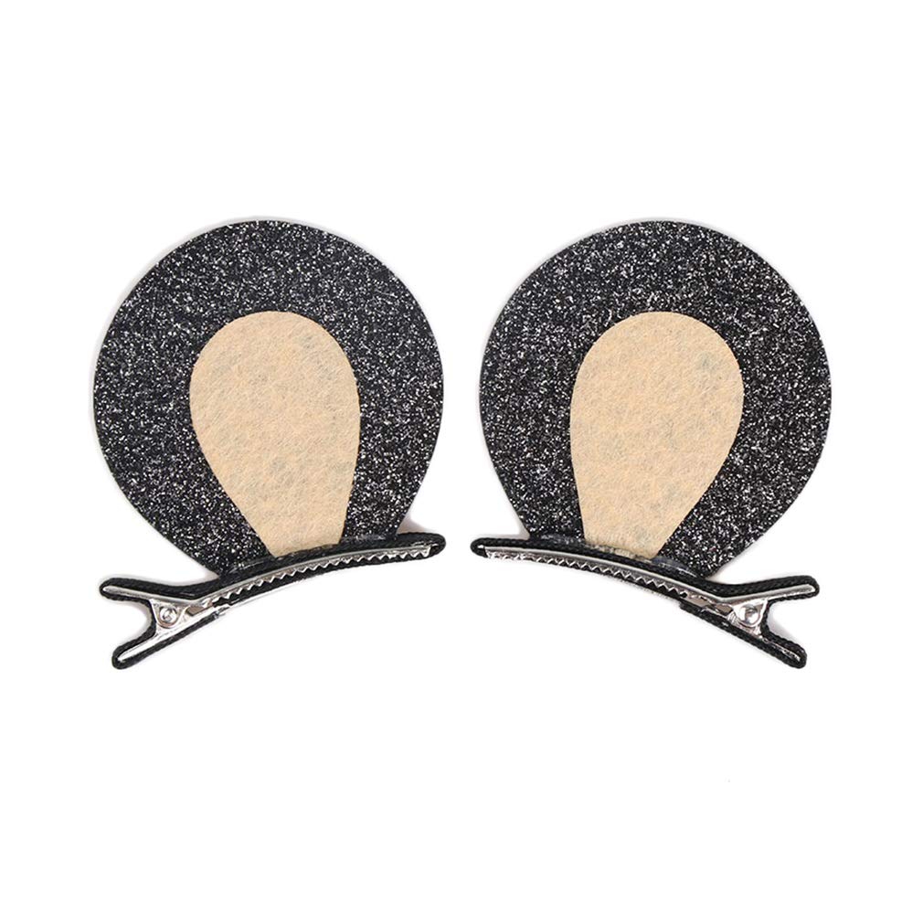 Bear Ear Hair Clip Pin Baby Girls Hair-Clips Hairpin Black Bear Ear Hairgrip BBG09 (Black) Beauty & Personal Care BBTDIN