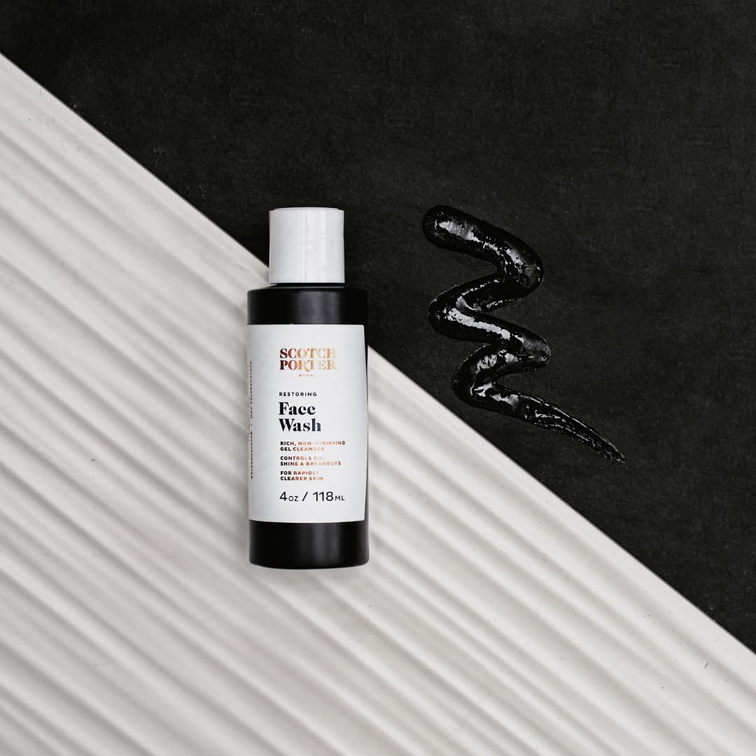 Scotch Porter Restoring Face Wash | Rich, Non-Stripping Gel Cleanser | Formulated with Non-Toxic Ingredients, Free of Parabens, Sulfates & Silicones | Beauty & Personal Care Scotch Porter