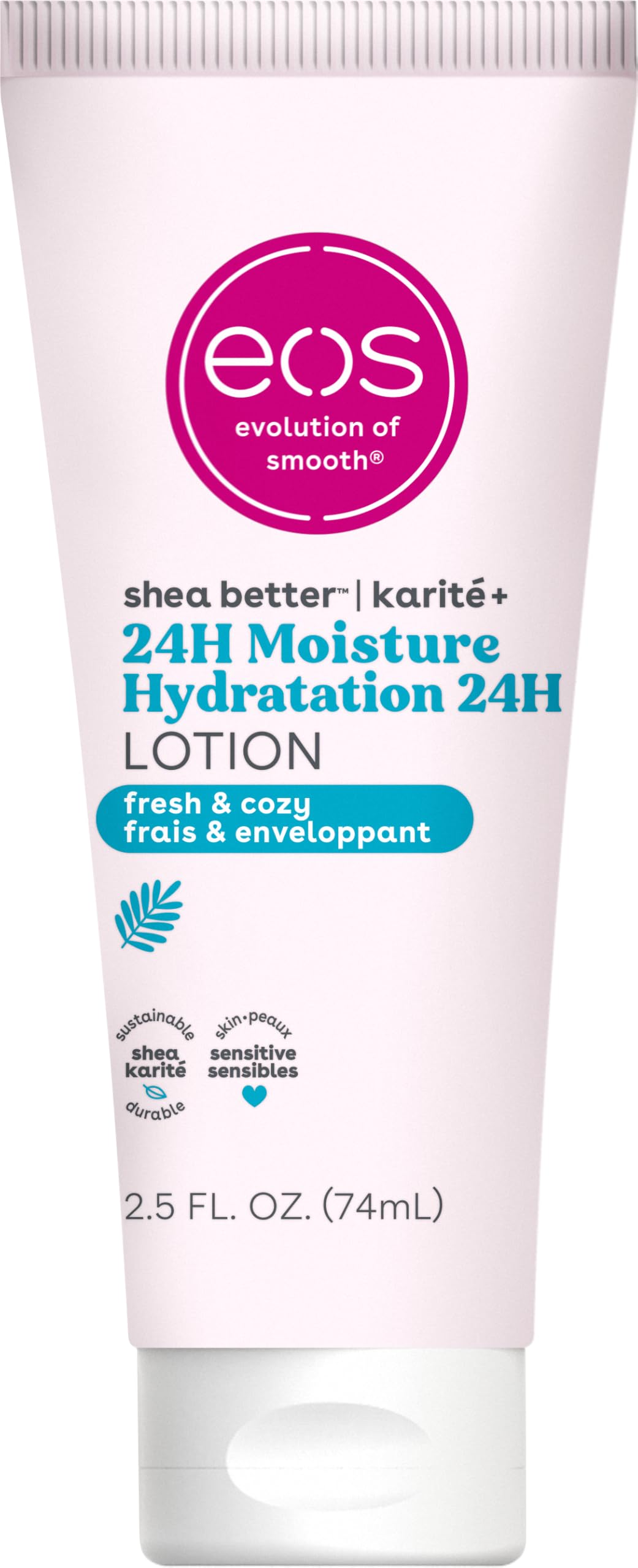 eos 24H Moisture Travel Body Lotion- Fresh & Cozy, Travel Size Essential, Toiletries, Mini Body Lotion, 2.5 fl oz Beauty and Personal Care eos Default Title