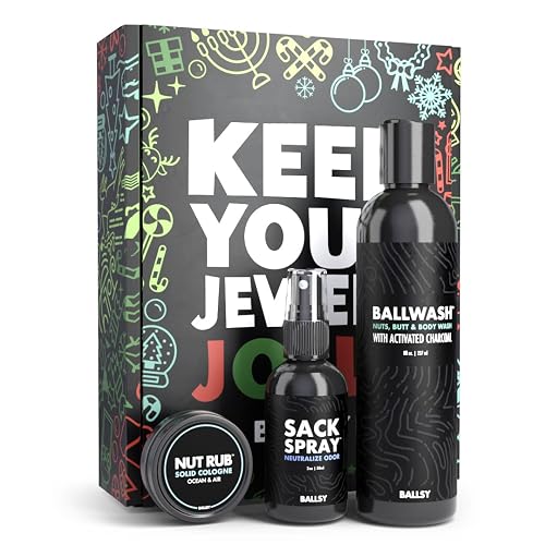 Ballsy Gift Set For Men, Jolly Jewels Pack, Includes Body Wash, Deodorizing Spray, and Cologne Rub, Men Hygiene Products, Mens Body Care, Ball Wash Beauty & Personal Care Ballsy