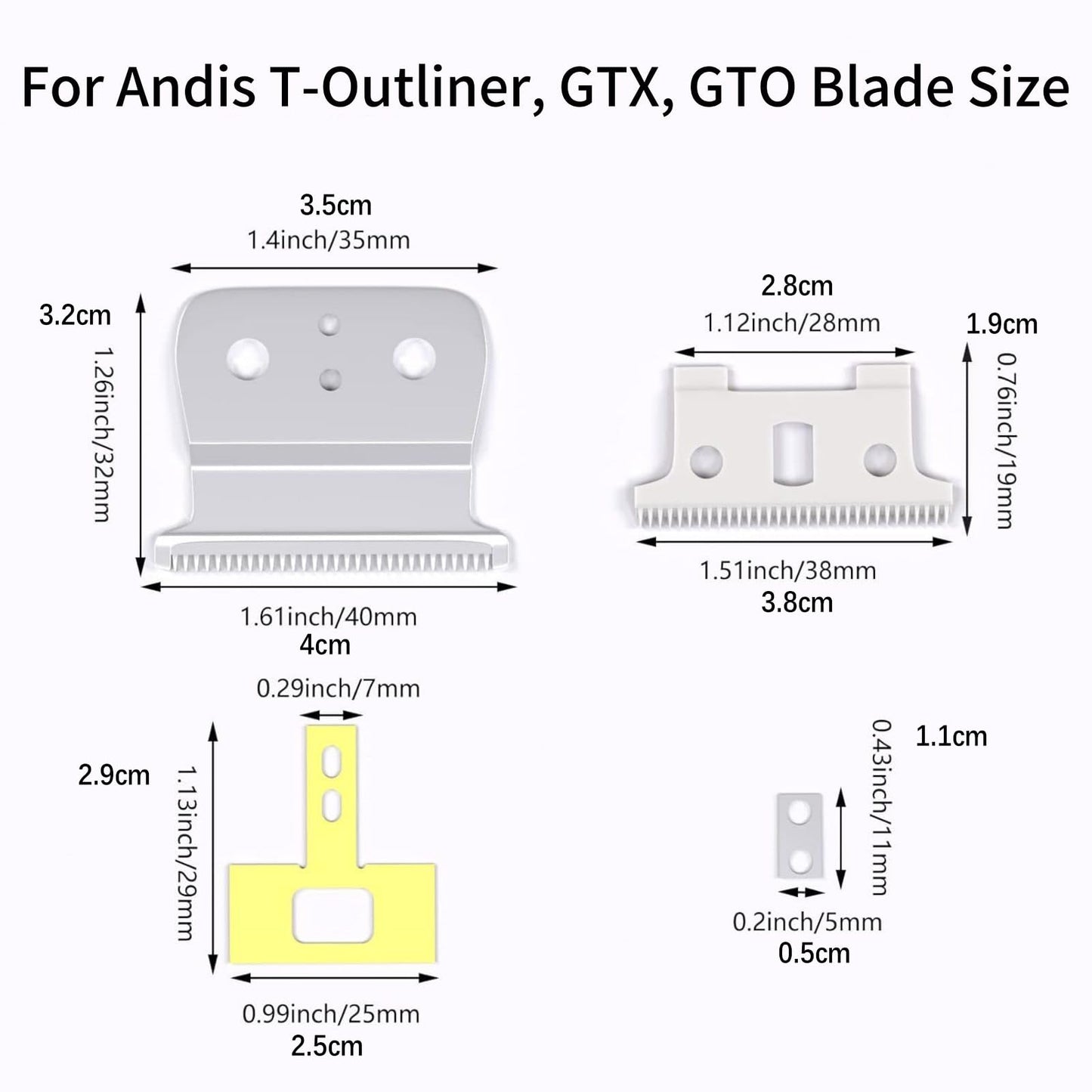 Ceramic Hair Clipper Blade Kit 04521 04710 Suitable for Andis Go GTO GTX T Outliner Trimmer Beauty and Personal Care DBEIXIWEI