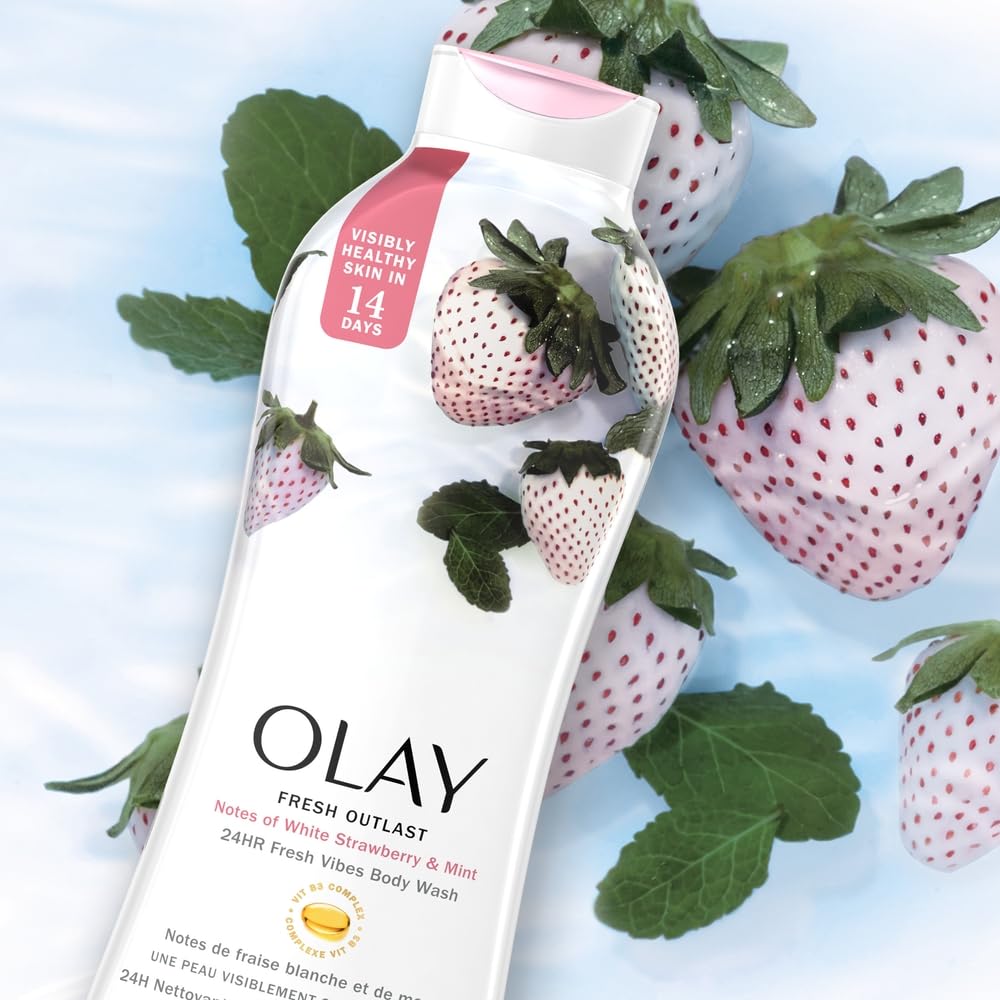 Olay Body Wash Fresh Cooling Strawberry & Mint 22 Ounce (650ml) (6 Pack)6 Beauty & Personal Care Olay