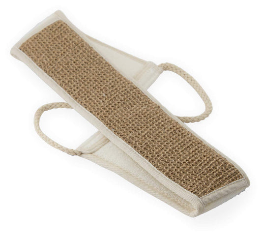 Eco Bath London Natural Ramie Back Strap - Exfoliating Back Scrubber with Handles, Premium Shower Bath Sponge Body Scrubber for Smooth Skin Beauty and Personal Care Eco Bath London