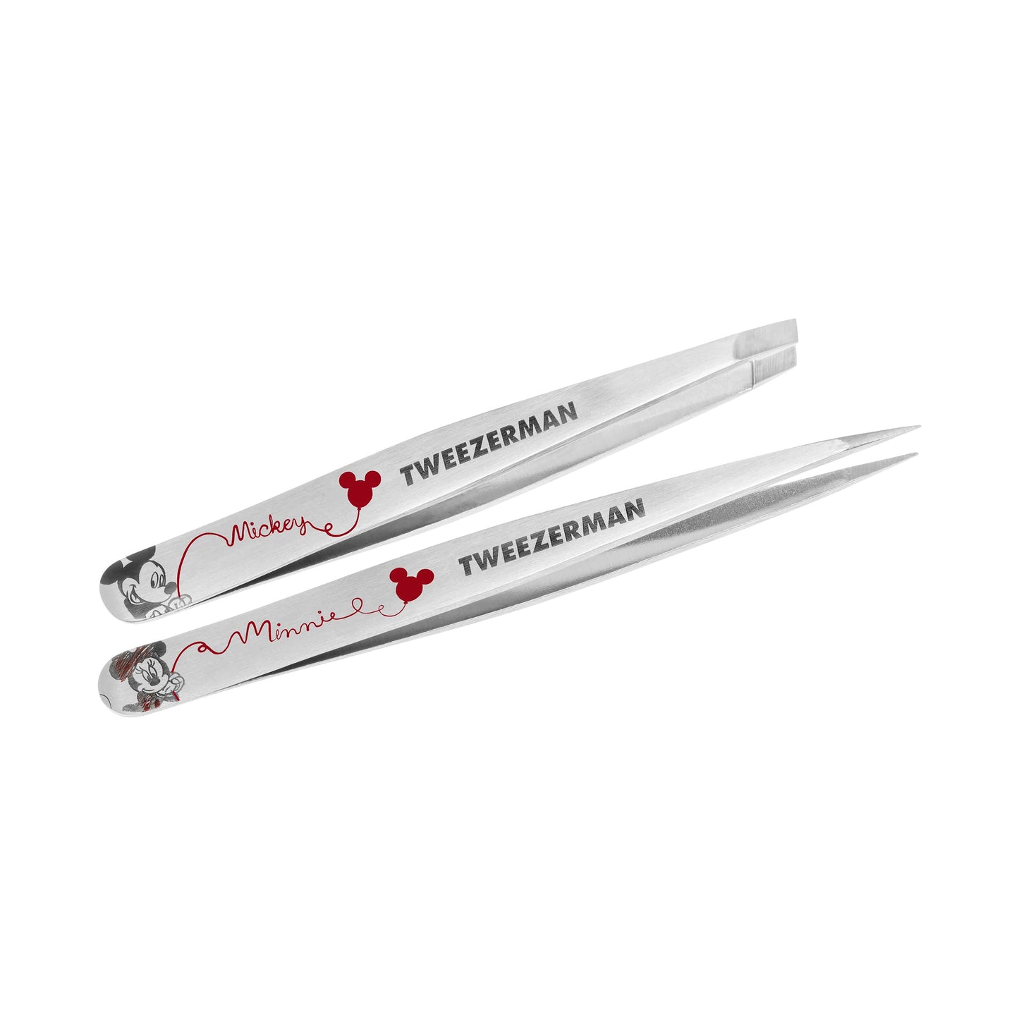 Tweezerman Disney's Mickey Mouse & Minnie Mouse Forever in Love Petite Point and Slant Set - Eyebrow for Women and Men Set Beauty & Personal Care Tweezerman