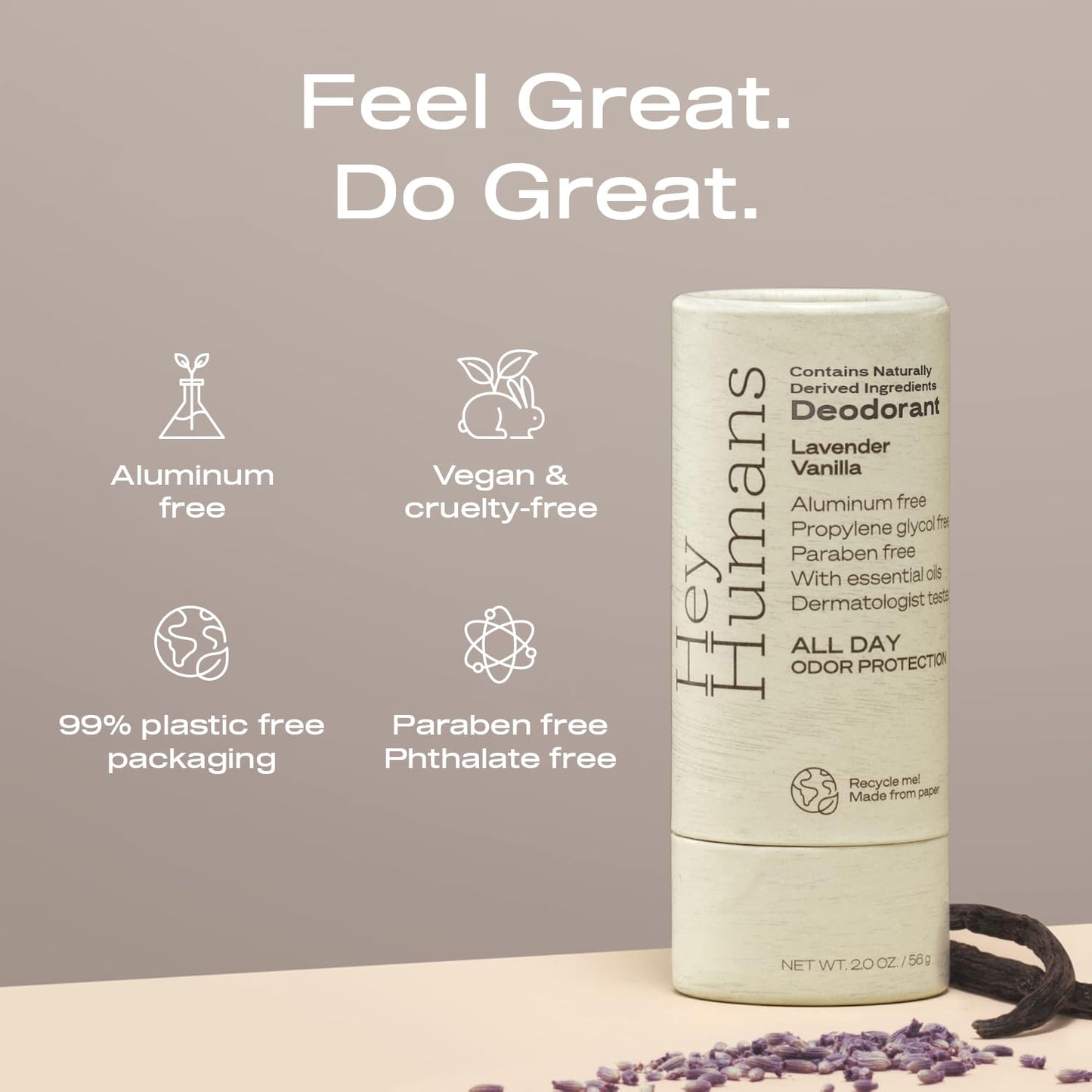 Hey Humans Deodorant, Aluminum Free Deodorant for Women and Men, Contains Naturally Derived Ingredients, All Day Odor Control, Refreshing Deodorant Beauty and Personal Care HEY HUMANS