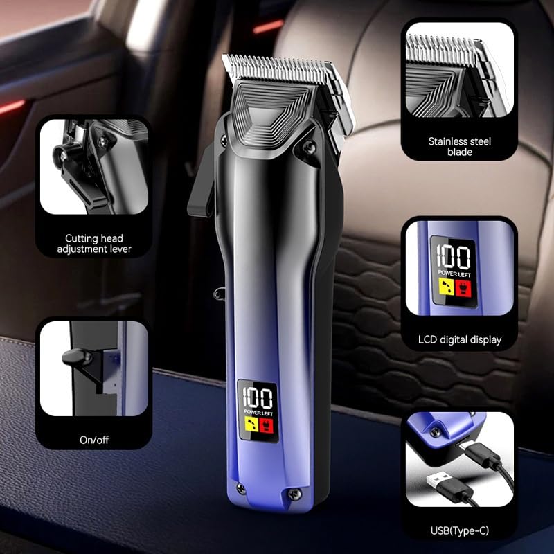 QDKVTNDJZ Hair Clippers for Men, Electric Professional Cordless Trimmer USB Rechargeable with LCD Display Beauty and Personal Care QDKVTNDJZ