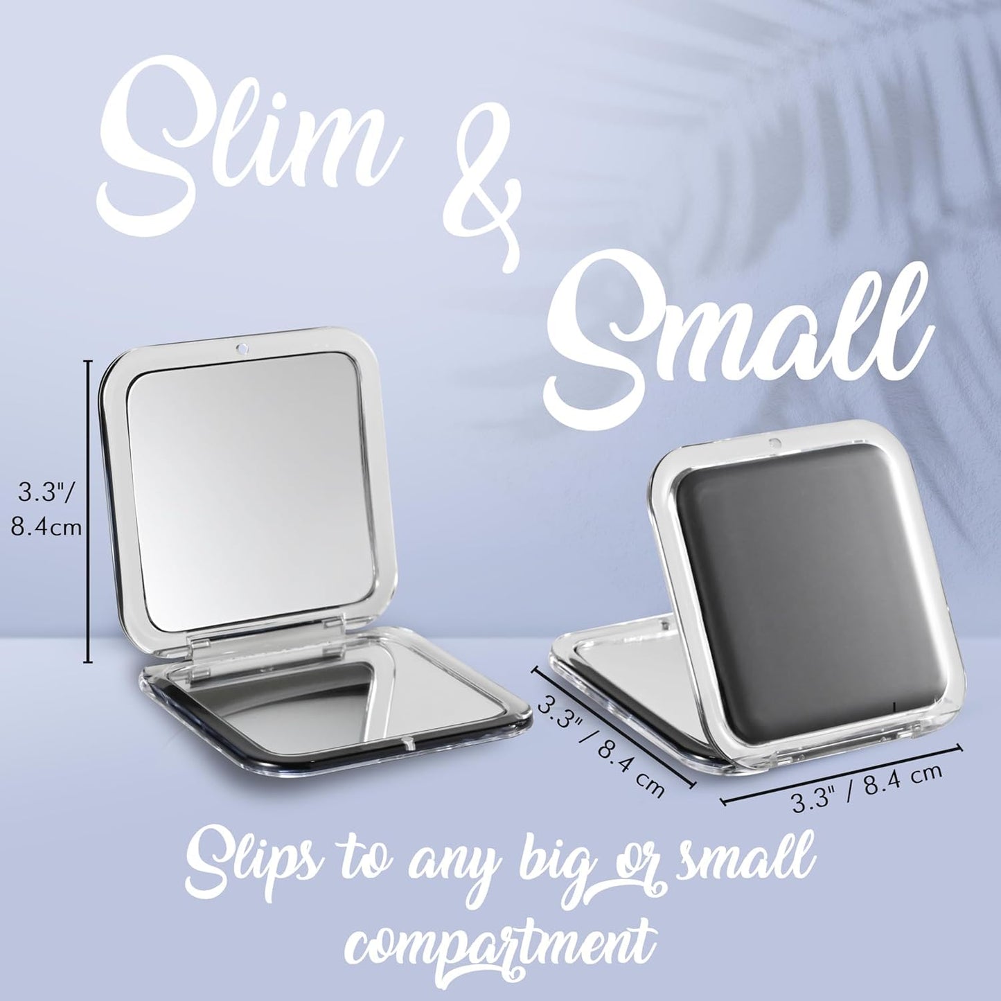 MIRRORVANA Small Compact 15X Magnifying Mirror for Travel - Handheld, Foldable & Lightweight - Mini Pocket-Sized Magnified Mirror for Purse - Square Beauty & Personal Care MIRRORVANA