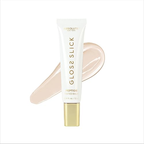 Absolute New York Gloss Slick Peptide Tinted Balm, Weightless and Non-Sticky, Soft Hydrated and Plump Lips (MLPT01 Peppermint Spritz) Beauty & Personal Care Absolute New York