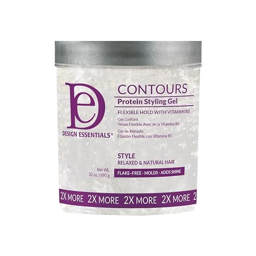 Design Essentials Contours Protein Styling Gel, Medium Hold Styling Gel with Panthenol, Flake-Free Definition for Relaxed & Natural Hair, 32 oz Beauty & Personal Care Design Essentials