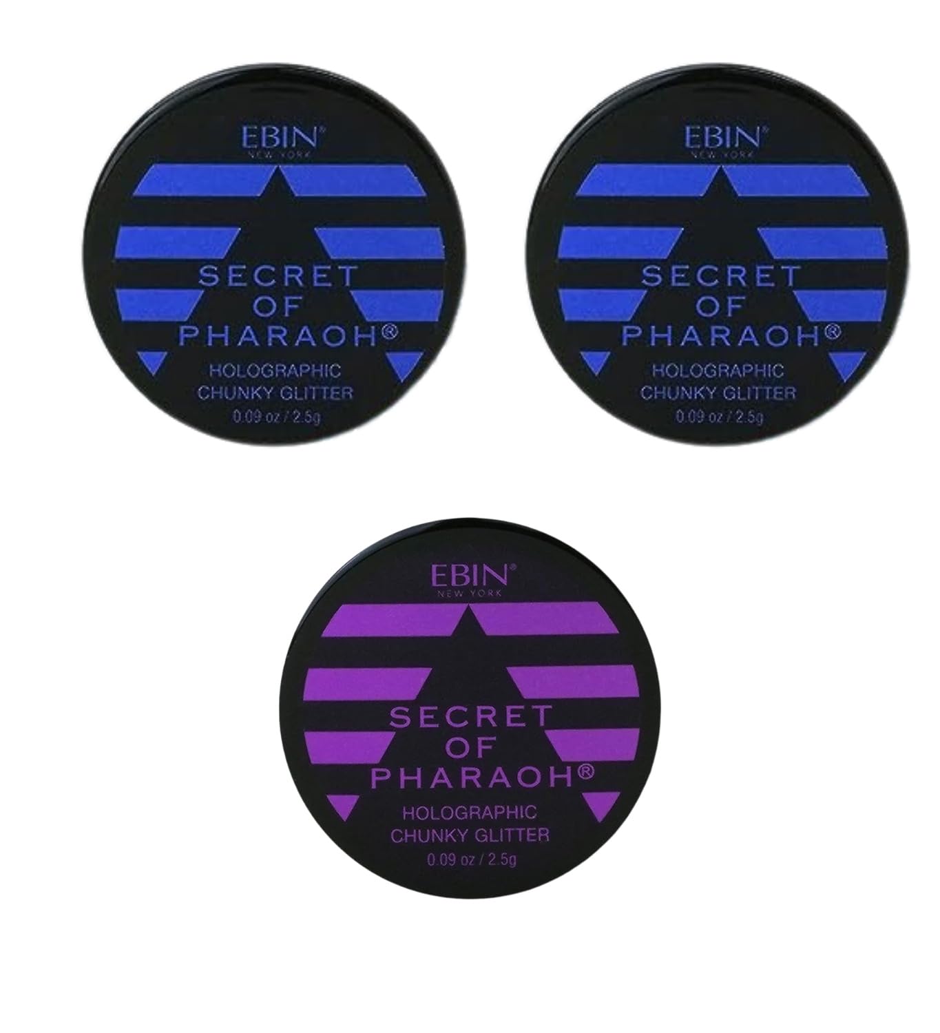 Chunky Glitter - Secret of Pharaoh Holographic Chunky Glitter - Aquamarine and Purple Sparkle by EBIN NEW YORK Bundle - Shimmering, Iridescent Beauty & Personal Care EBIN NEW YORK
