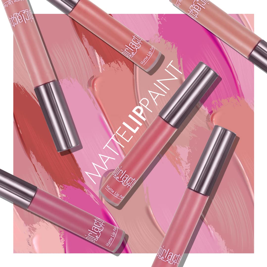 Girlactik Long Lasting Matte Lip Paint Liquid Lipstick in Allure- Long wearing, Smooth Application, Pigmented, Non-Crack Formula, Lightweight, 7.5 ml Beauty & Personal Care Girlactik
