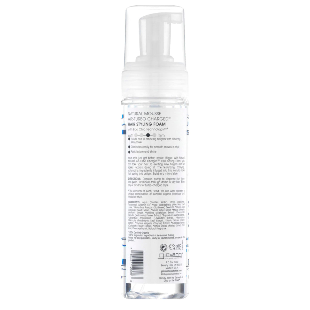 GIOVANNI Mousse Hair Styling Foam, Foaming, 7 fl oz (Pack of 2)