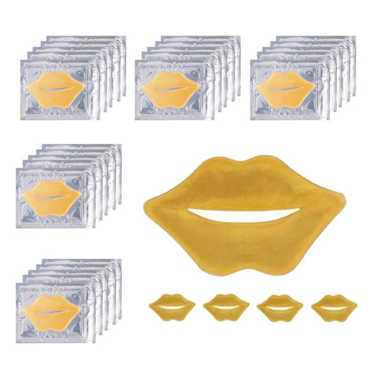 24K Golden Crystal Lip Masks 30 Pieces Hydrating Lip Plumper Mask Collagen Nourishing Lip Care Gel Pads Remove Dead Skin Anti Chapped & Anti-Aging Lip Beauty & Personal Care VERONNI