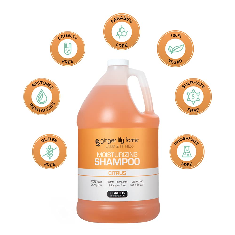 Ginger Lily Farms Club & Fitness Shampoo, 128oz/4pk, Citrus