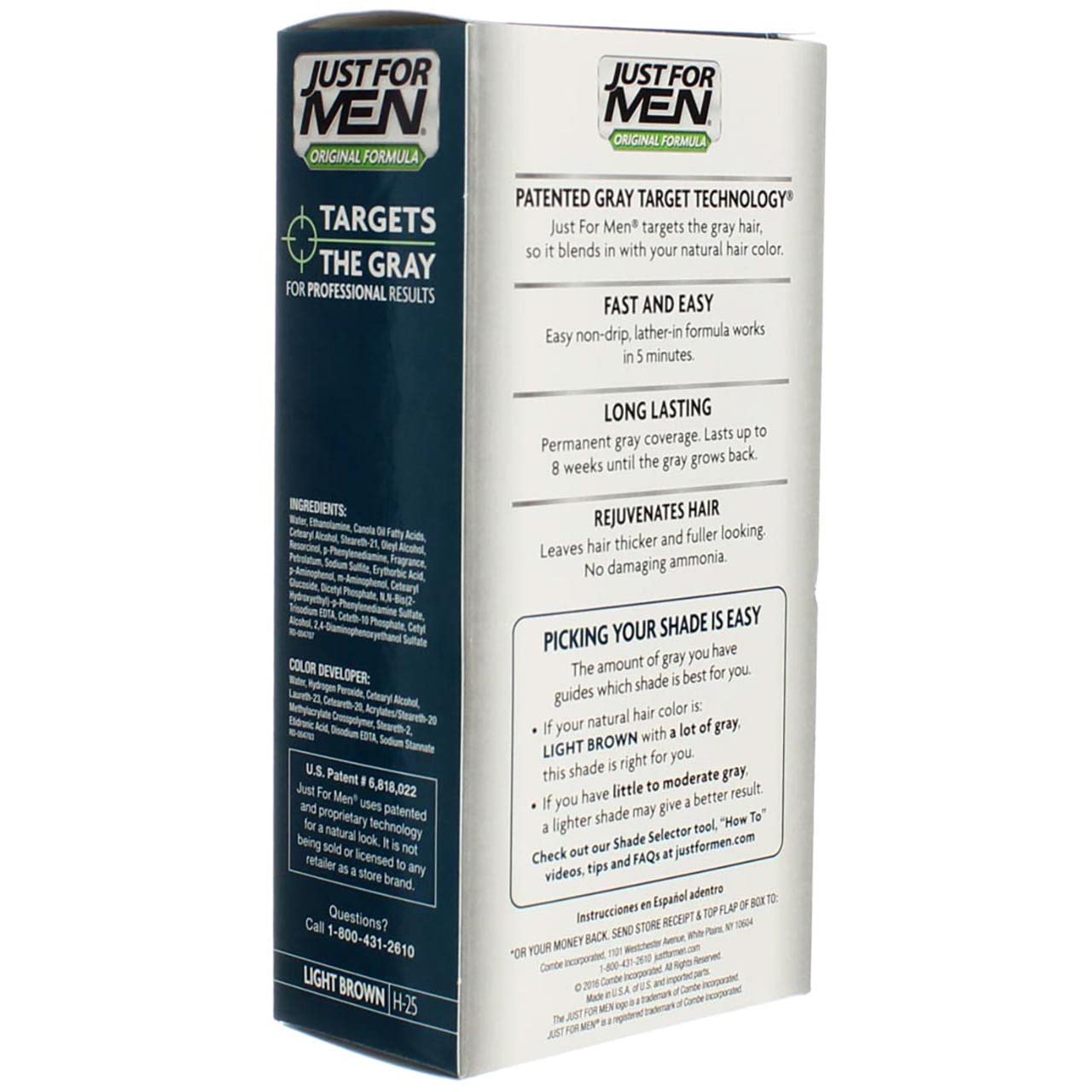 Just For Men Original Formula Easy Lather-In Haircolor H-25 Light Brown Kit Beauty & Personal Care Just for Men