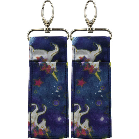 2 UNICORN Patterned Material Lip Balm Holsters LIPSTICK HOLDERS WITH Metal Clip Beauty and Personal Care Birdz