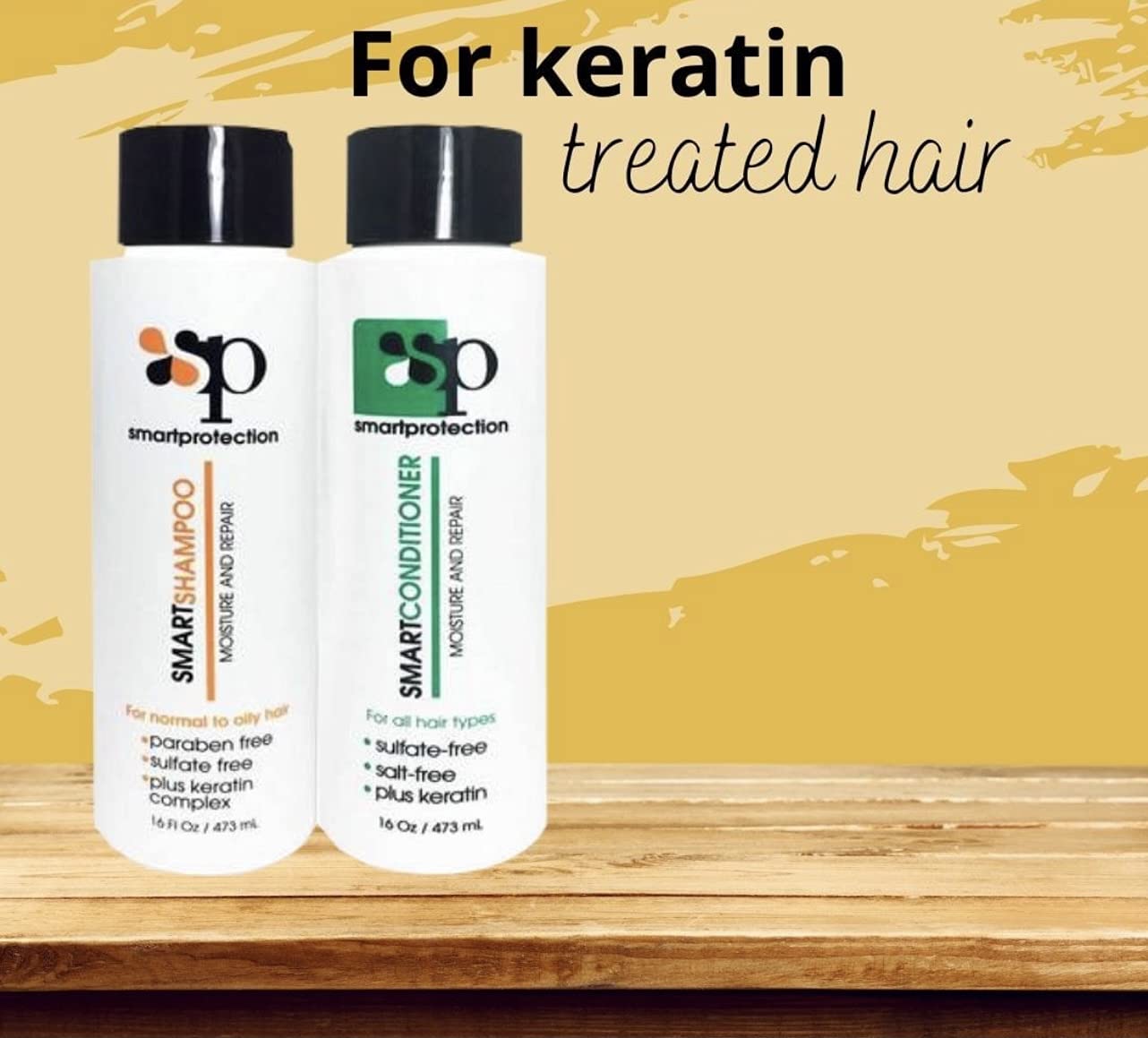 Moisture Shampoo and Conditioner Sulfate & Paraben Free 16oz for Keratin Treated Hair by Smart Protection Beauty & Personal Care KEF