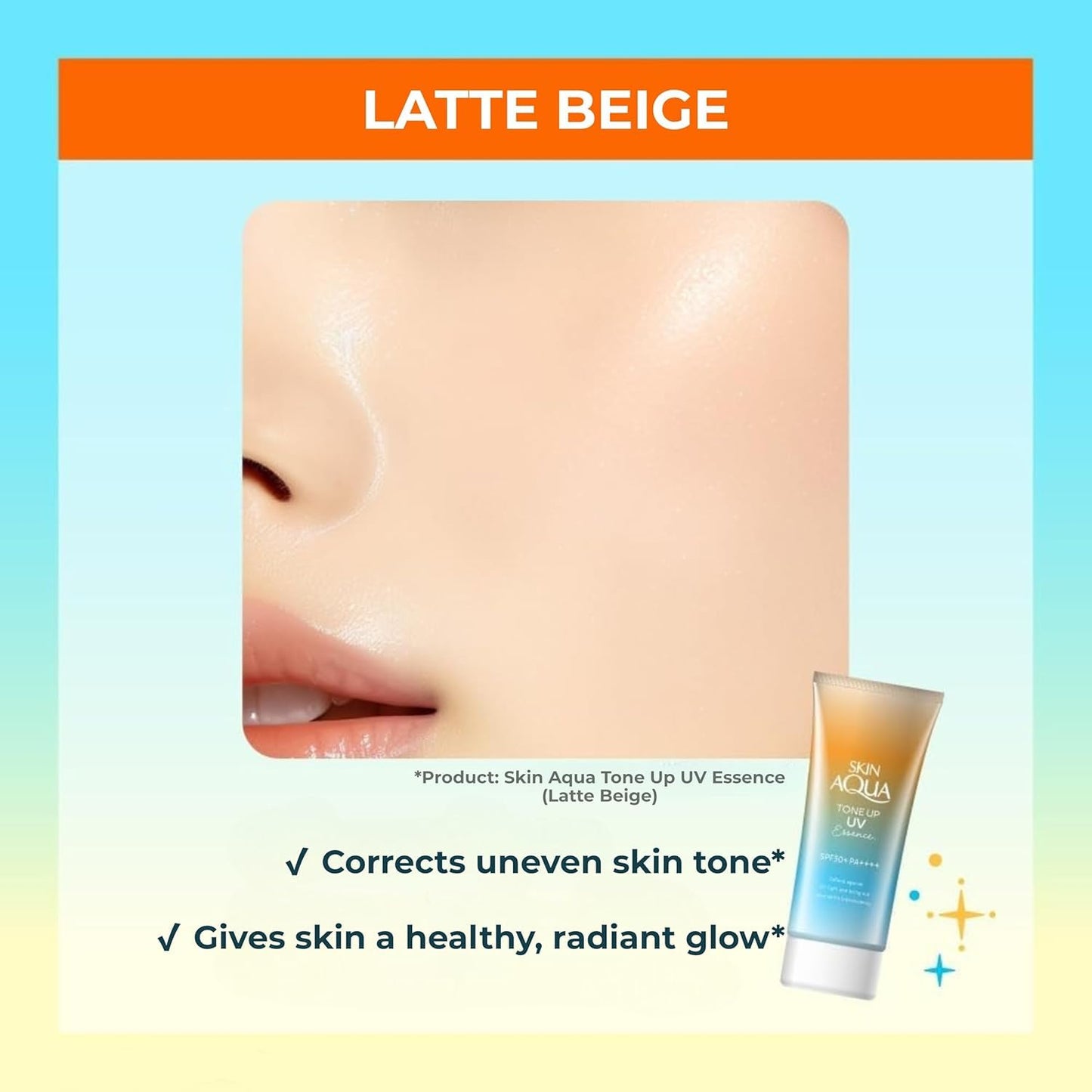 Skin Aqua Sunscreen Tone Up UV Essence 2.82oz(80g) - Latte Beige Beauty & Personal Care Genius Aesthetics