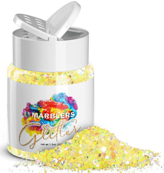 MARBLERS Holographic Glitter [Mixed Yellow] 1.5oz (42g) | Chunky | Non-Toxic, Vegan, Cruelty-Free | Face, Body, Eyeshadow, Hair, Festival, Party Beauty & Personal Care MARBLERS