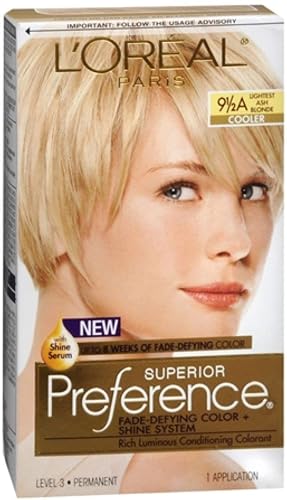 L'Oreal Superior Preference - 9-1/2A Lightest Ash Blonde(4 Pack) Beauty & Personal Care L'ORÉAL