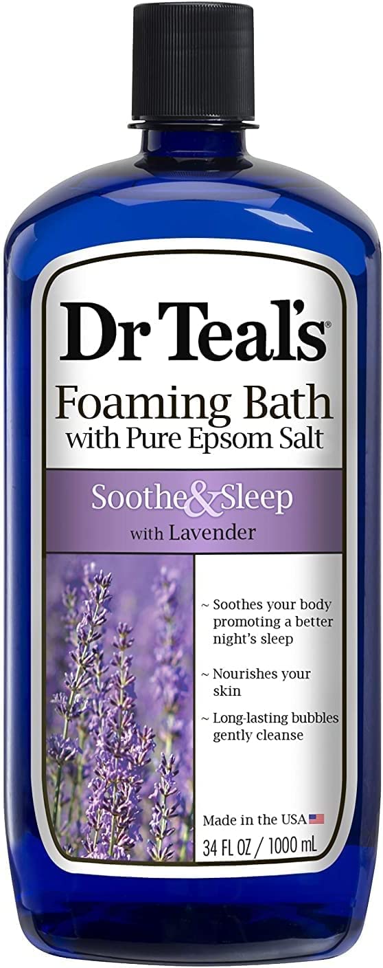 Dr. Teal's Foaming Bath Variety Gift Set (2 Pack, 34oz Ea.) - Soothe & Sleep Lavender, Glow & Radiance Vitamin C and Citrus - Essential Oils Blended Beauty and Personal Care Dr Teal's