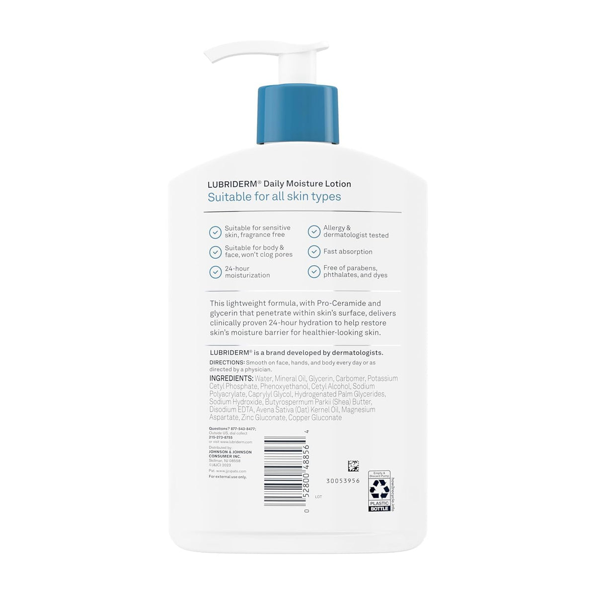 Lubriderm Daily Moisture Lotion Fragrance Free 16 oz (Pack of 7)