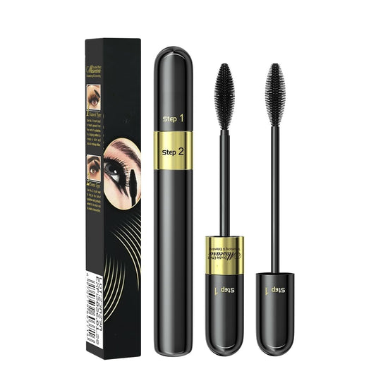 2 in 1 Lash Mascara - 4D Lashes Mascara with black Mascara for 5x Longer Waterproof Wear lasting No Clumping Superstrong (2-1PCS) Beauty & Personal Care MKLOPIYV
