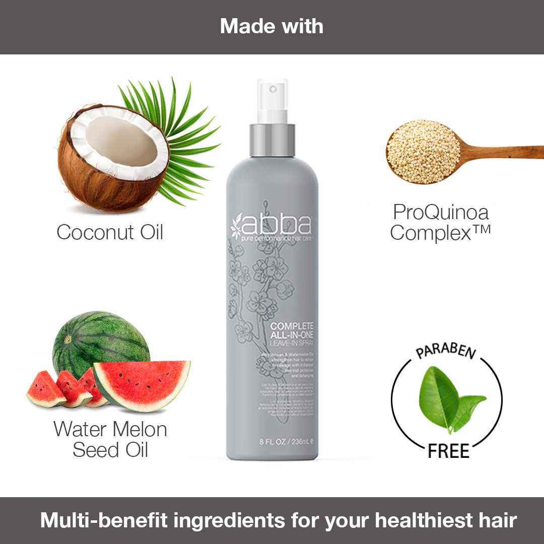 ABBA - Pure Moisture Essentials Value Trio - Shampoo, Conditioner & Bonus All-In-One Leave-In Spray - Hydrating & Nourishing - Olive Butter Beauty & Personal Care ABBA