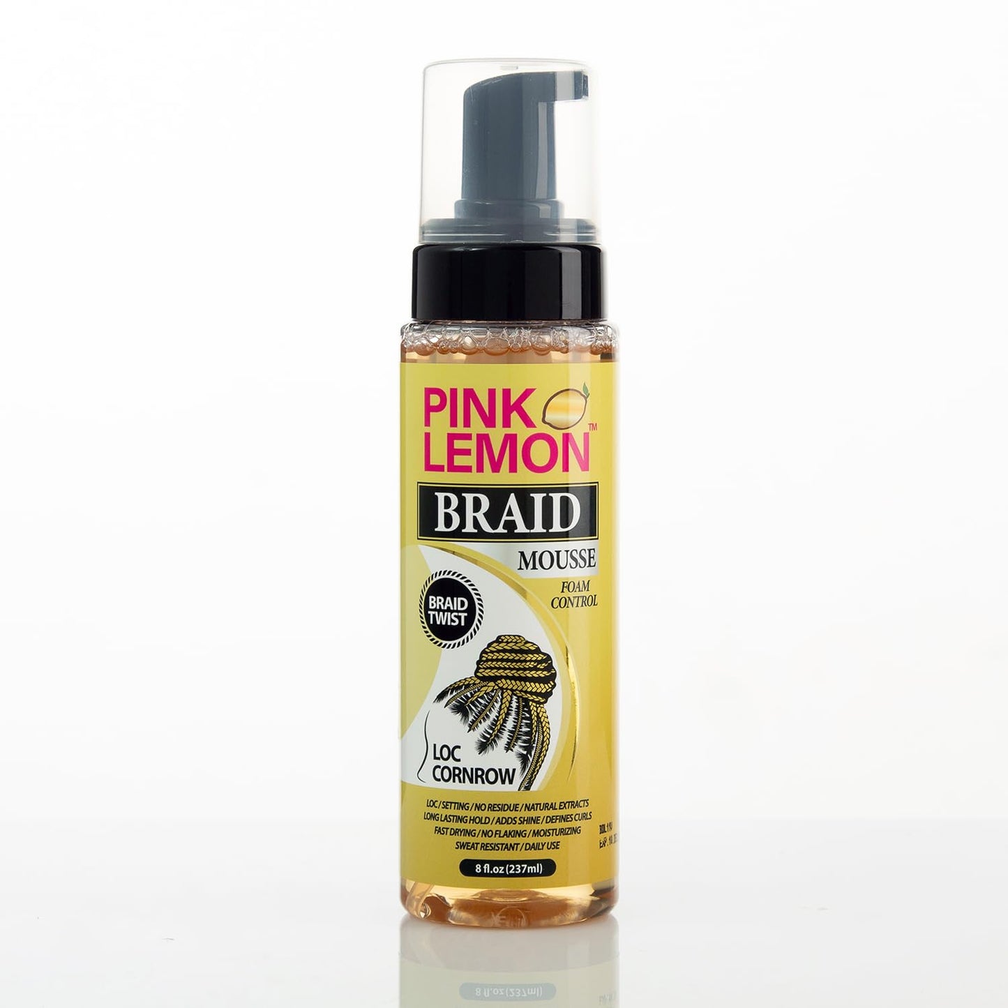 PINK LEMON Braid Mousse Foam Control for Loc and Cornrow Styling, 8 fl oz Beauty & Personal Care PINK LEMON