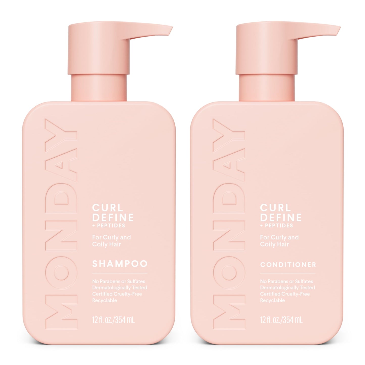 MONDAY HAIRCARE Curl Define Shampoo + Conditioner Set (2 Count) 12 oz Each Nourishes Curls, Tames Frizz, Coconut Oil and Shea Butter Enhance Shine Beauty & Personal Care MONDAY HAIRCARE