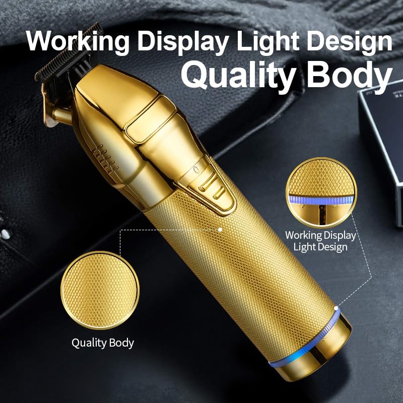 GLESVOWIO Pro Hair Clipper Electric Professional Trimmer for Men Cordless Rechargeable Shaver Barber Cutting Machine T Styling(Silver) Beauty and Personal Care GLESVOWIO