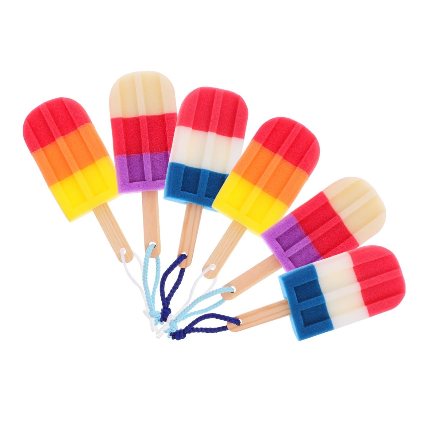 HOODANCOS 6pcs Ice Cream Cone Bath Sponges Boys and Girls Ice Pop Sponges Bath Exfoliating Shower Pouf Brush Body Skin Scrubber for Women Men Random Beauty and Personal Care HOODANCOS