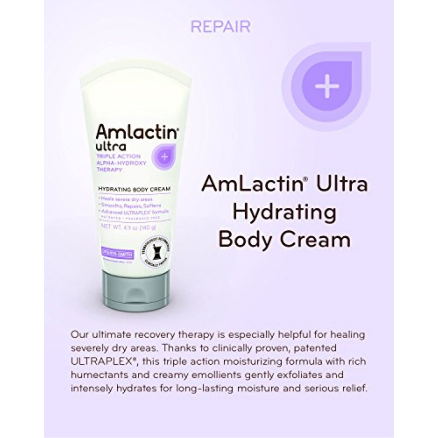 AmLactin Hydrating Body Cream Fragrance Free, 3 Count Beauty & Personal Care AmLactin