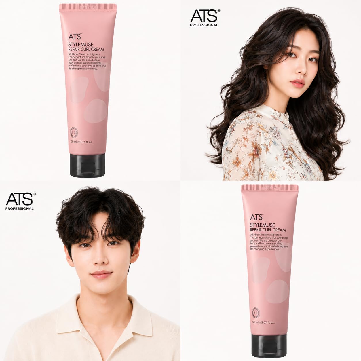 ATS Professional STYLEMUSE Repair Curl Cream Volume, Natural Hold and Soft, 5.07 fl.oz., Pink Beauty & Personal Care ATS Professional