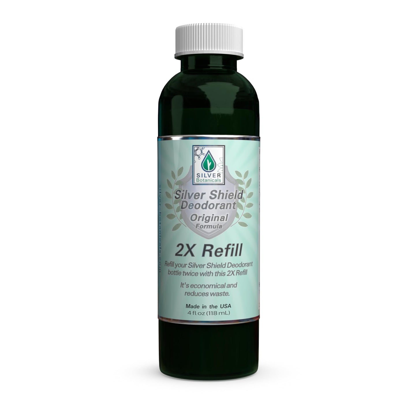 Silver Shield Deodorant 2X Refill - Original Formula - All Natural Colloidal Silver Deodorant - 4 oz. Refill Beauty and Personal Care Silver Botanicals