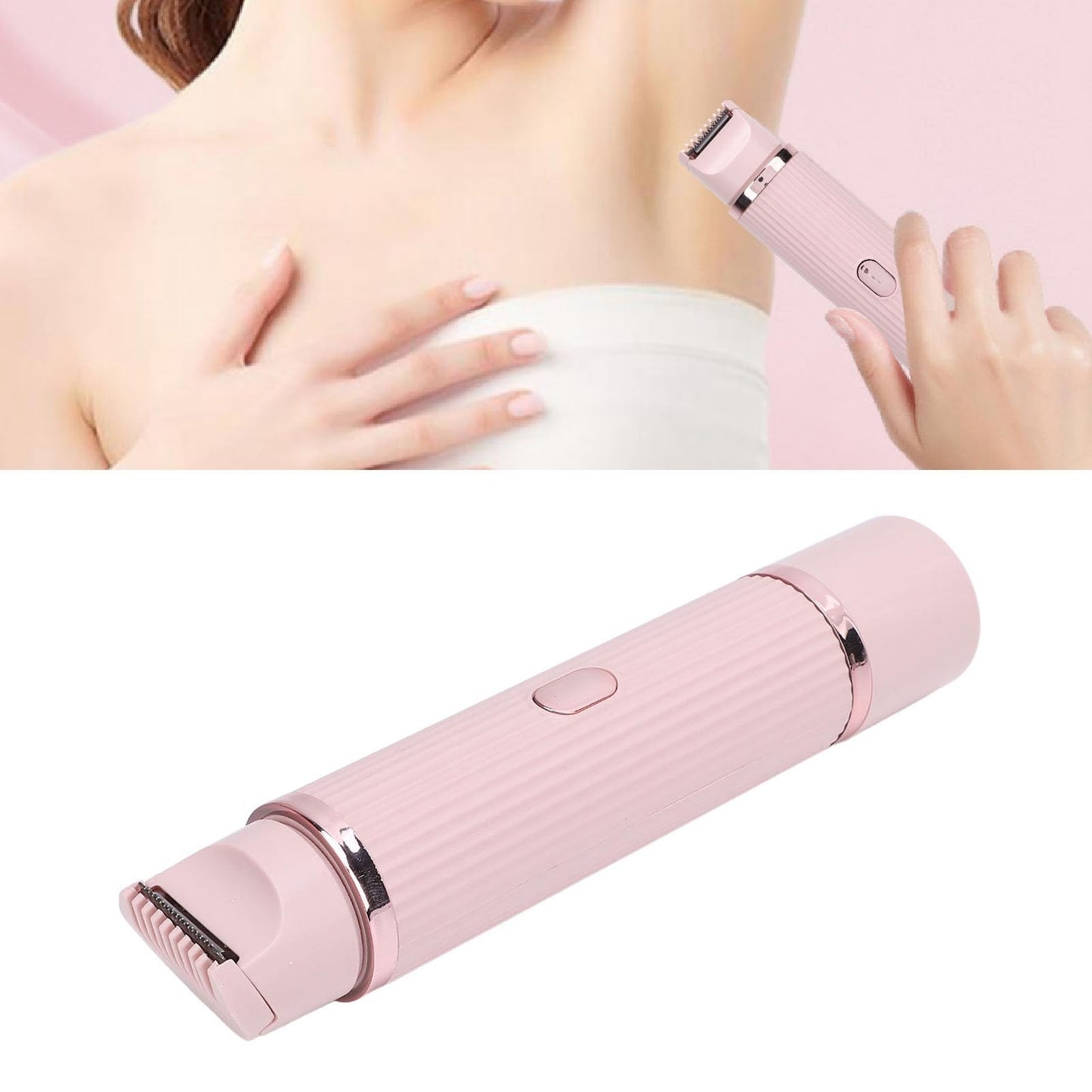 Dual Head Lady Clipper, Full Body Trimmer One Key Control, Serrated Shaving Head for Body for Women, Underarm, Legs, Hands Hair Removal (Pink) Beauty and Personal Care Dioche
