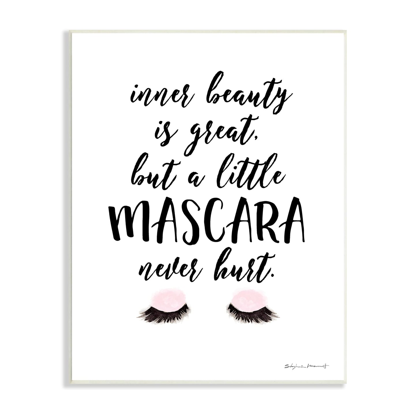 Stupell Industries A Little Mascara Never Hurt Phrase Glam Lashes Beauty & Personal Care Stupell Industries