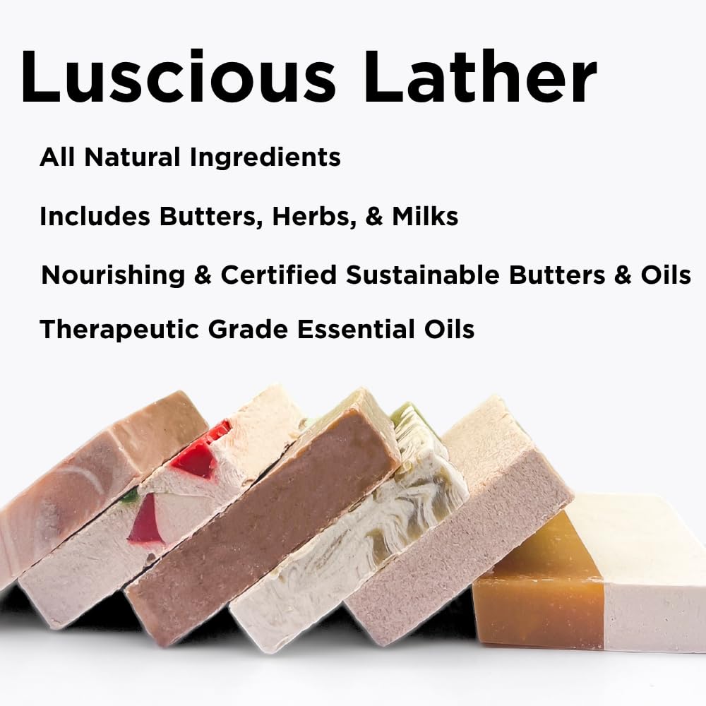 Sumbody USA Made Handmade Soap Bar (6pk) Heavenly Hydration Dry, Sensitive Skin, Moisturizing Soap For Face, Hands, Body Self Care Gift Set Men Beauty & Personal Care Sumbody