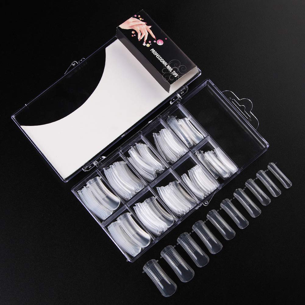Beuniar Nail Extension Form Tips Clear 100pcs Poly Gel Acrylic Nails Mold Artificial Dual Forms System UV Gel DIY Polish Manicure Tool 100PCs/Case Beauty & Personal Care Beuniar