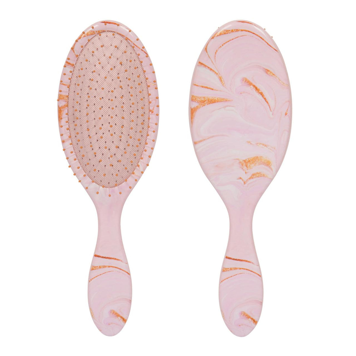 CALA Wet-N-Dry Hair Detangler Brush, Pink Pastel Marble, Soft Flexible Bristles for Wet or Dry Hair, Helps Reduce Snagging & Breakage, Smooths Frizz,