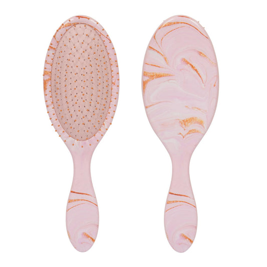 CALA Wet-N-Dry Hair Detangler Brush, Pink Pastel Marble, Soft Flexible Bristles for Wet or Dry Hair, Helps Reduce Snagging & Breakage, Smooths Frizz,