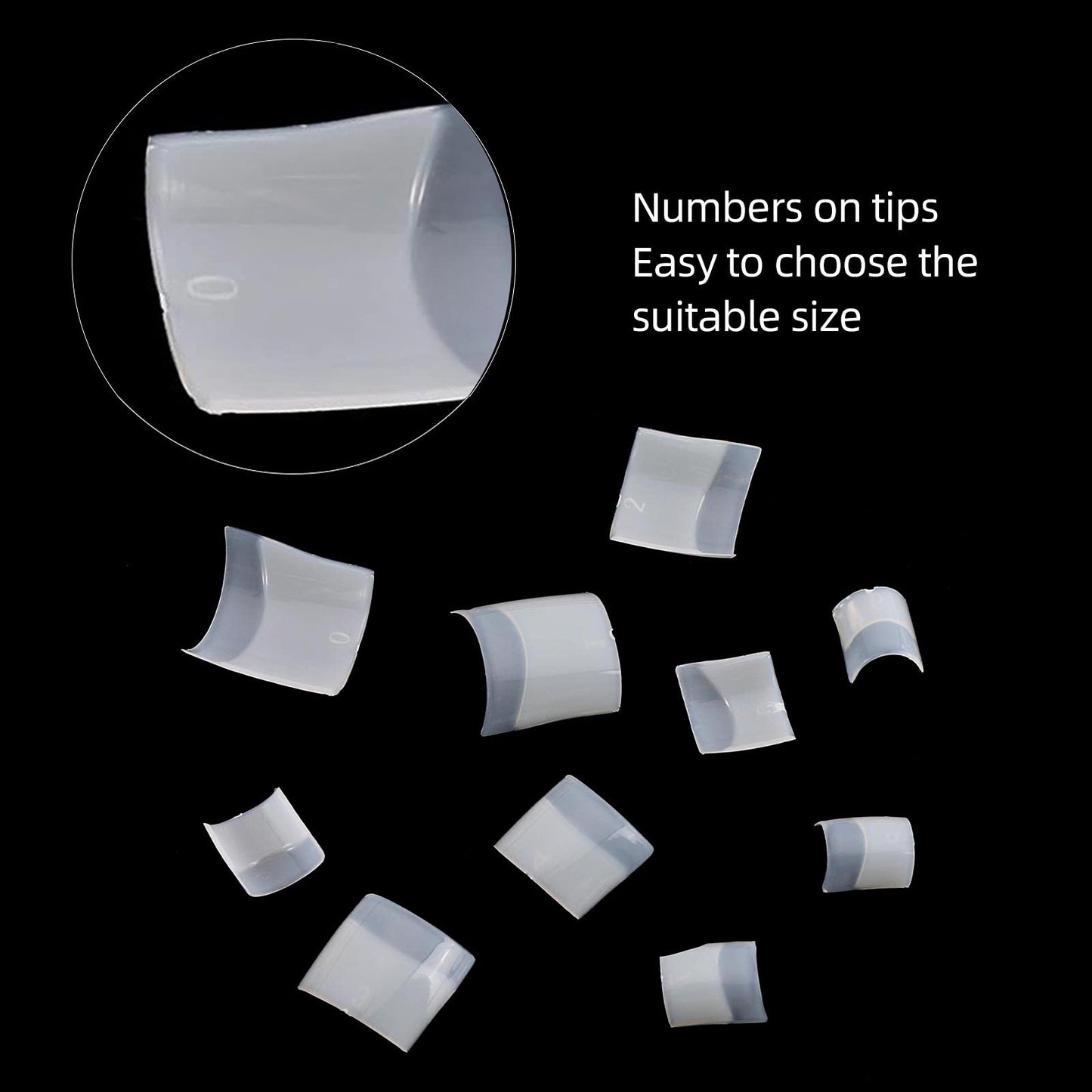 Square Nail Tips Half Cover 500Pcs Clear Acrylic Nails French Short False Nails with Box (Natural) Beauty & Personal Care Ohlove