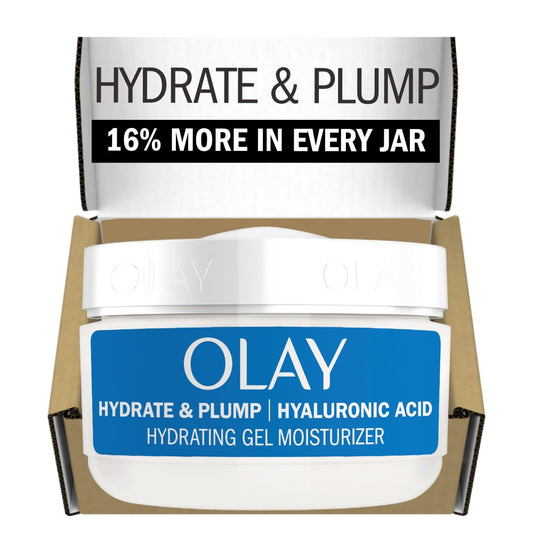 Olay Hyaluronic Acid Face Mousturizer, Plump & Hydrate, Fragrance-Free - Hydrating Gel for Dry Skin Retain & Replenish Moisture, with Niacinamide Beauty & Personal Care Olay